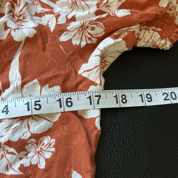 Anthropologie Dolan Nancy Jumpsuit Brown Floral Short Sleeve Wide Leg Boho Sz S - Picture 16 of 16